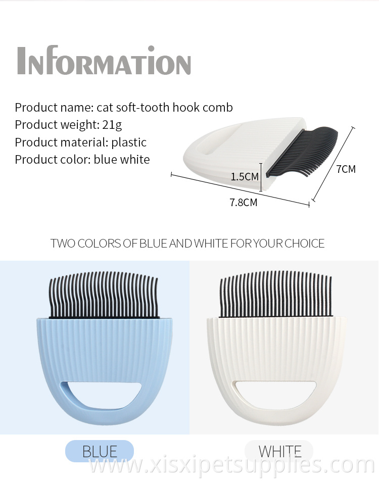 Factory Wholesale Soft Tooth Pet Cat Brush Comb Cat Hair Removal Massaging Shell Comb